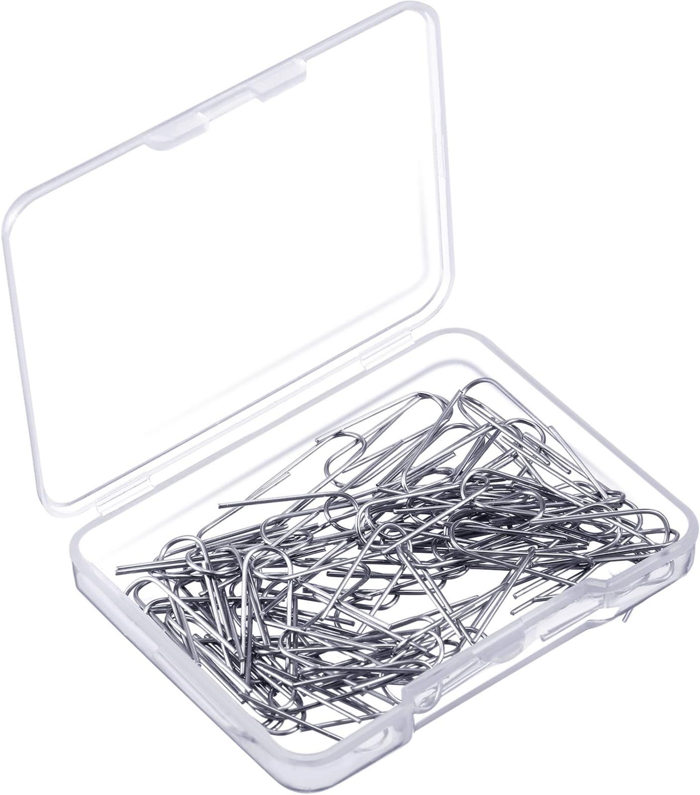 HOTOP 200 Pieces High Temperature Nichrome Wire Jump Rings, 21 Gauge with a Plastic Storage Box, U Hanger Hooks for Hobbyists DIY Pendant, Ceramic Ornaments, Fusing in Glass