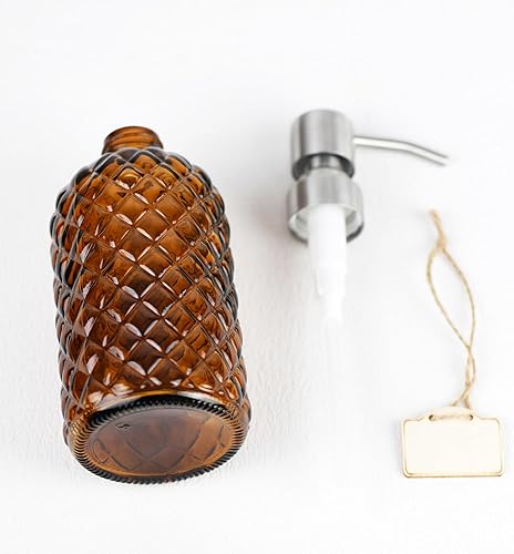 Miniatura 5 de Dispensador de jabón de 16 onzas con bomba de acero inoxidable 304, dispensador de jabón de cocina, baño, dispensador de jabón de vidrio líquido