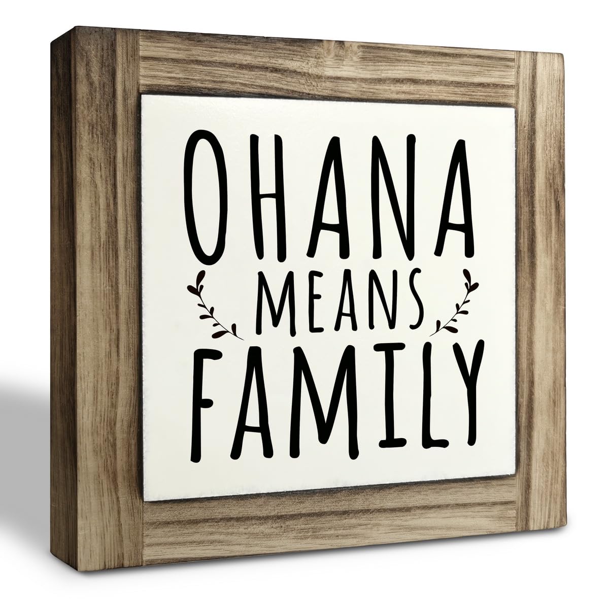Inspirational Wood Signs, Family Sign, Box Wood Plaques Desk Décor, Shelf Table Decoration, Decorative Plaques and Signs, Family Table Art, Rustic Home Decor, Farmhouse Decor, Ohana Means Family