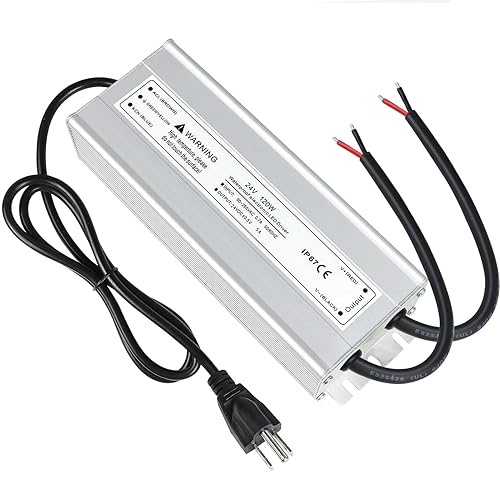 Miniatura 100 de LightningWill transformador impulsor de fuente de poder LED, impermeable, IP67, 110V CA a 12V DC con enchufe de 3 clavijas para uso externo