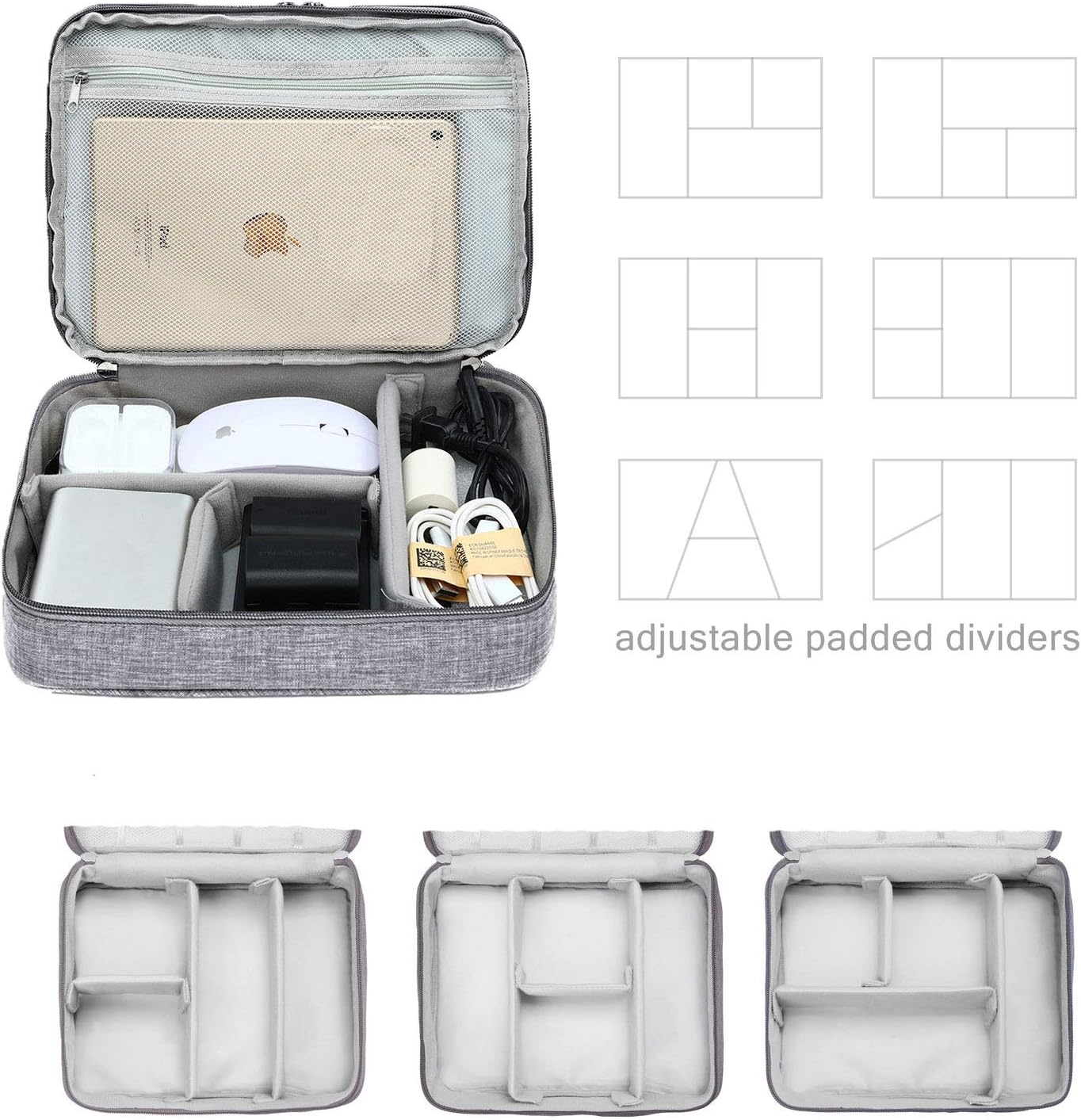 Alena Culian Electronic Organizer Travel Universal Cable Organizer Bag Portable Waterproof Electronics Accessories Cases for Cable, Charger, Phone, USB, SD Card