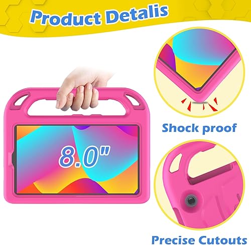 Miniatura 3 de AVAWO TCL Tab 8 LE (9137w)  Tab 8 WiFi (9132x) 2023 Funda para niños, apta para niños, niños y niñas, soporte de mango de EVA a prueba de golpes,