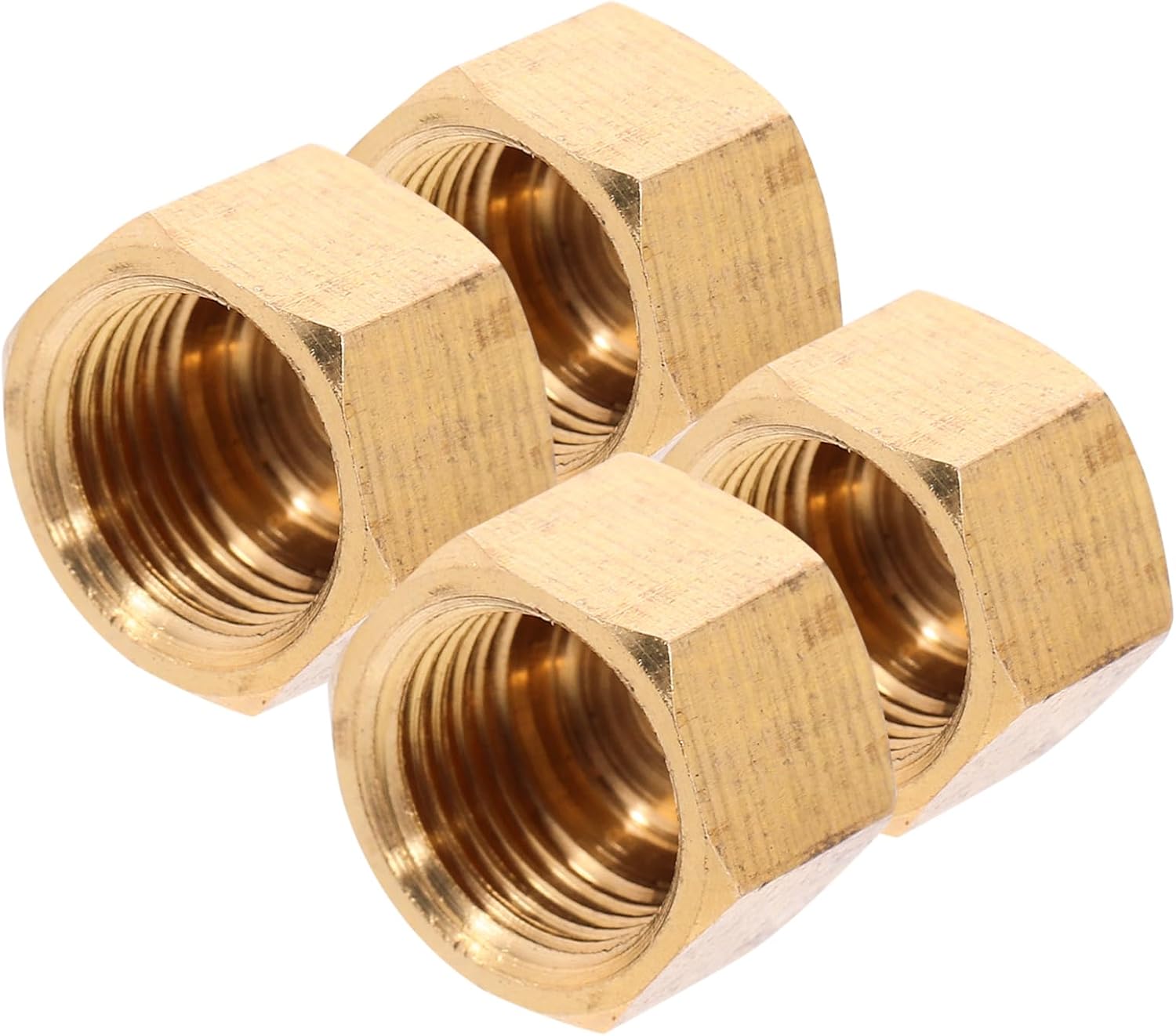 FUNOMOCYA 4pcs Brass Cap Gas Line Cap 1/8 Pipe Cap 1/8 Tube