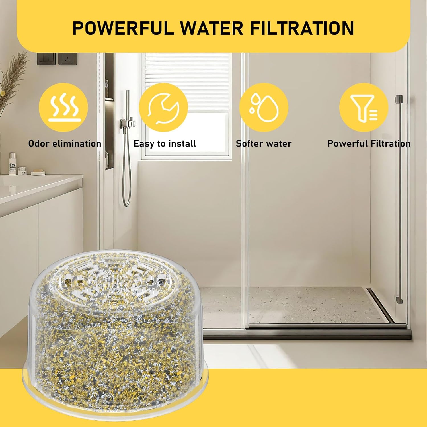 2 Pack Shower Head Filter Replacement Cartridge Compatible with All Canopy Fixed & Handheld Filtered Shower Head, Shower Filter For Hard Water - Image 4