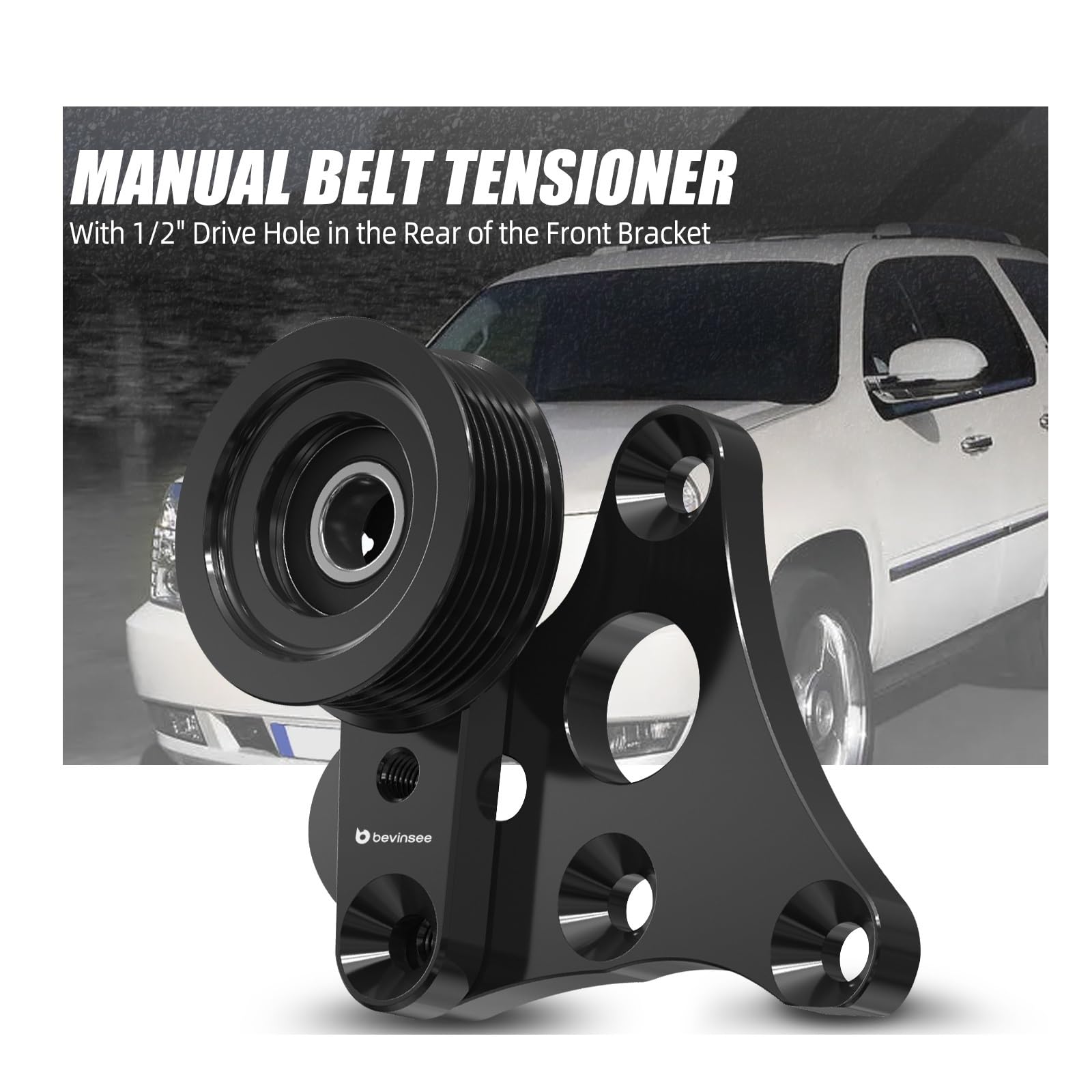 Polea del cigüeñal Ajuste para Chevrolet Silverado para camión Suburban Tensor de correa palanquilla aluminio con polea para GM LS Polea de servobomba