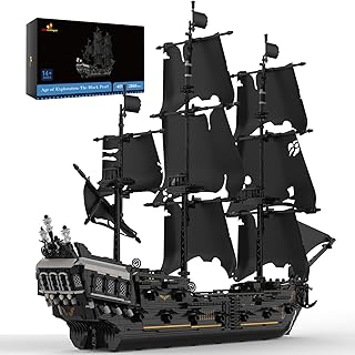 JMBricklayer Black Pirate Ship Model Building Sets, Mysterious Pirate Toys Building Kits, Collectible Model Ship Building Blocks, Cool Pirate Ship Toy, Gifts for Boys Teens Collectors (2868 Pieces)