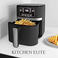 Vista 6 de Kitchen Elite Freidora de aire digital de 3 cuartos de galón, cocina compacta sin aceite con cesta antiadherente sin PFAS, fácil de limpiar
