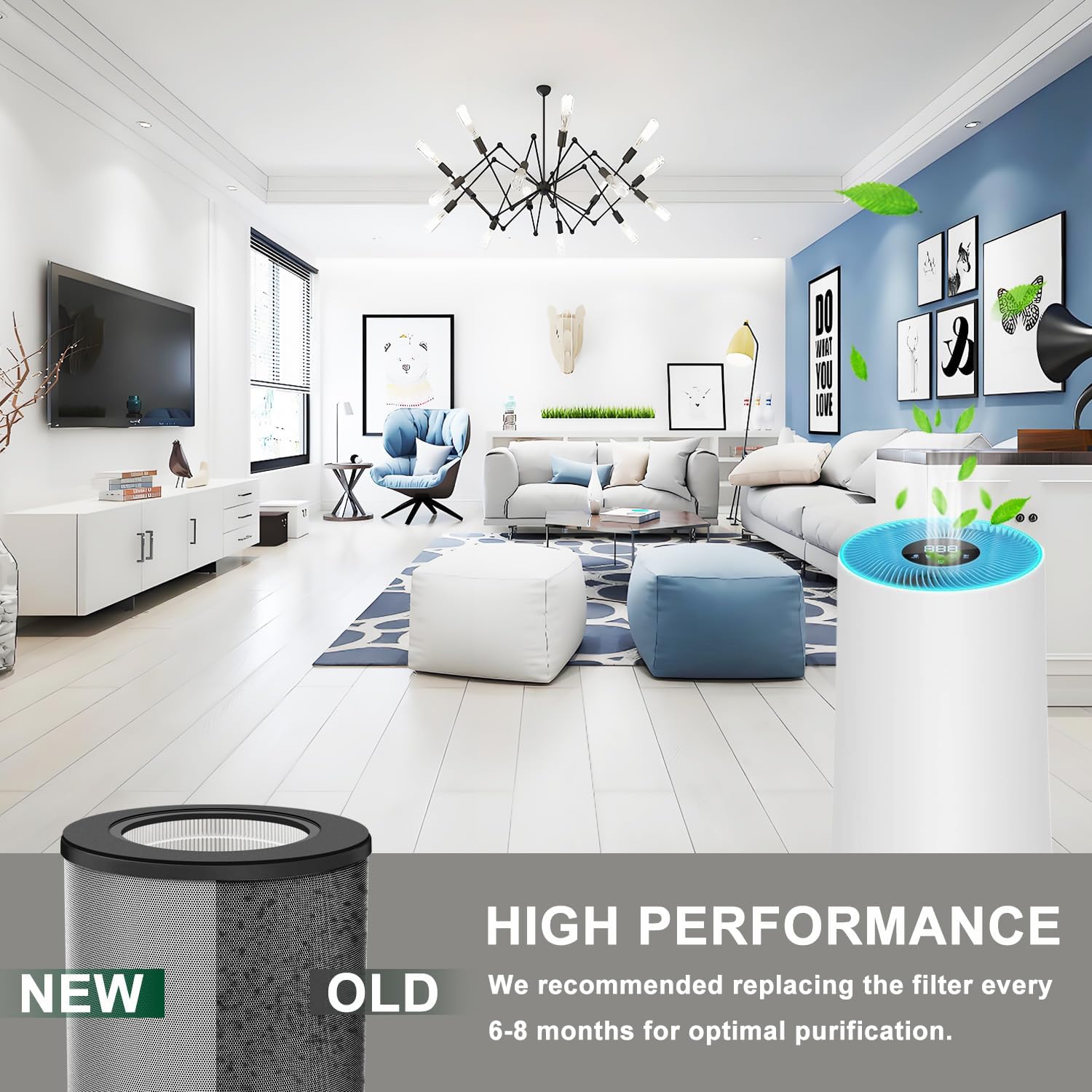 1 PACK Replacement Filter Compatible with PURITIX HPA450 Air Purifier, 2-IN-1 H13 4-Stage Filtration High-efficiency Activated carbon。