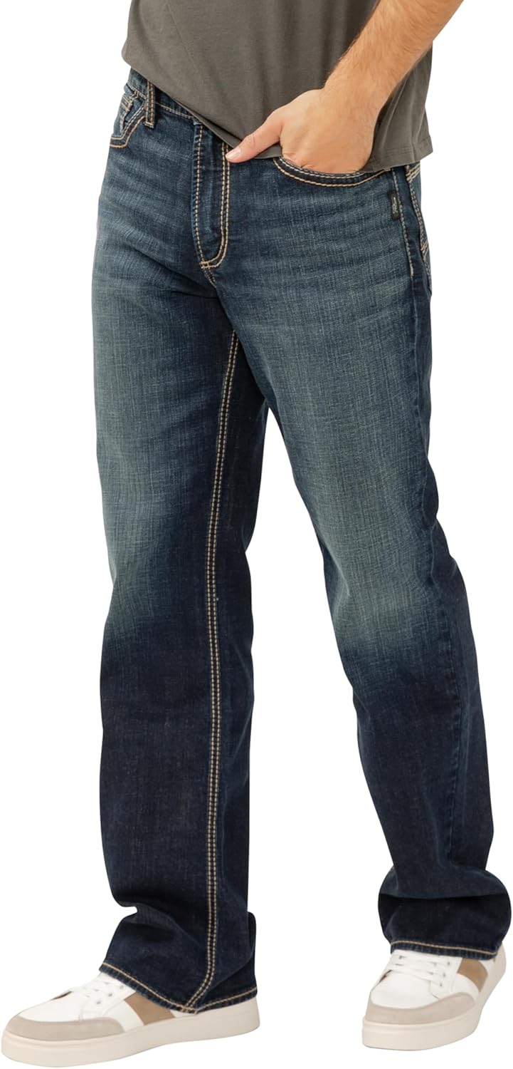 Silver Jeans Co. Mens Zac Relaxed Fit Straight Leg Jeans - Image 2