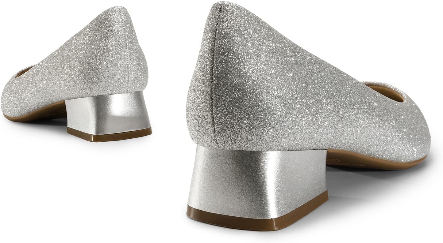 DREAM PAIRS Women's Chunky Heels Closed Toe Low Block Work Shoes Pointed Toe Dress Comfortable Wedding Pumps