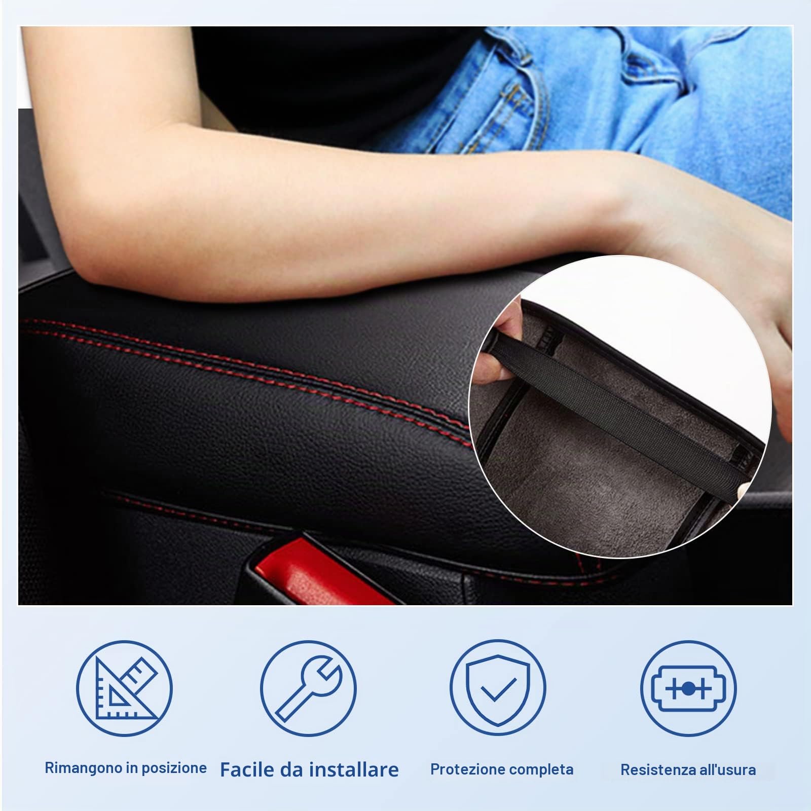 CDEFG Compatibile con VW Golf 7 7.5 MK7 GTI GTD GTE Copertura per Bracciolo Coperchio di Protezione della Scatola per Parti Console Centrale Guscio decorativo del bracciolo Accessori per Auto