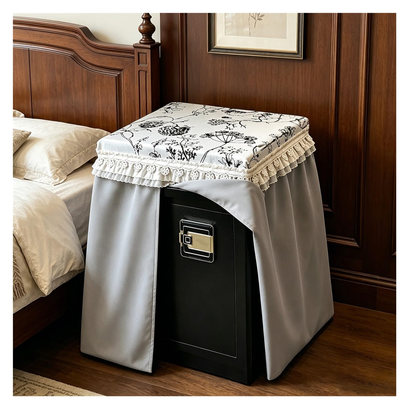 CHZDPP Customized Safe Covers Disguise for Home Storage, Chenille Fabric Furniture Dustproof Covers, Safe Covers with Reinforced Seams(Gray,40x30x45 cm/16"x12"x18")