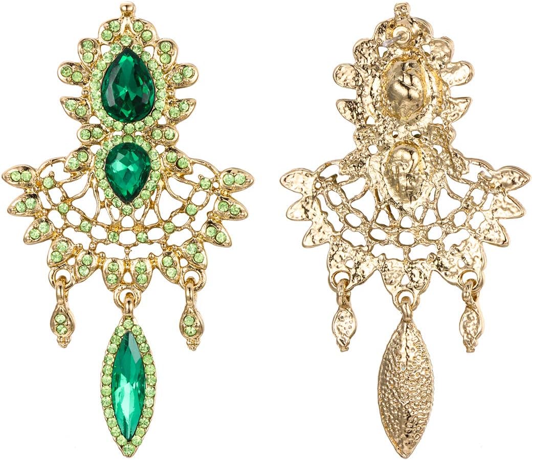 EleQueen Women's Bridal Austrian Crystal Art Deco Teardrop Chandelier Dangle Earrings