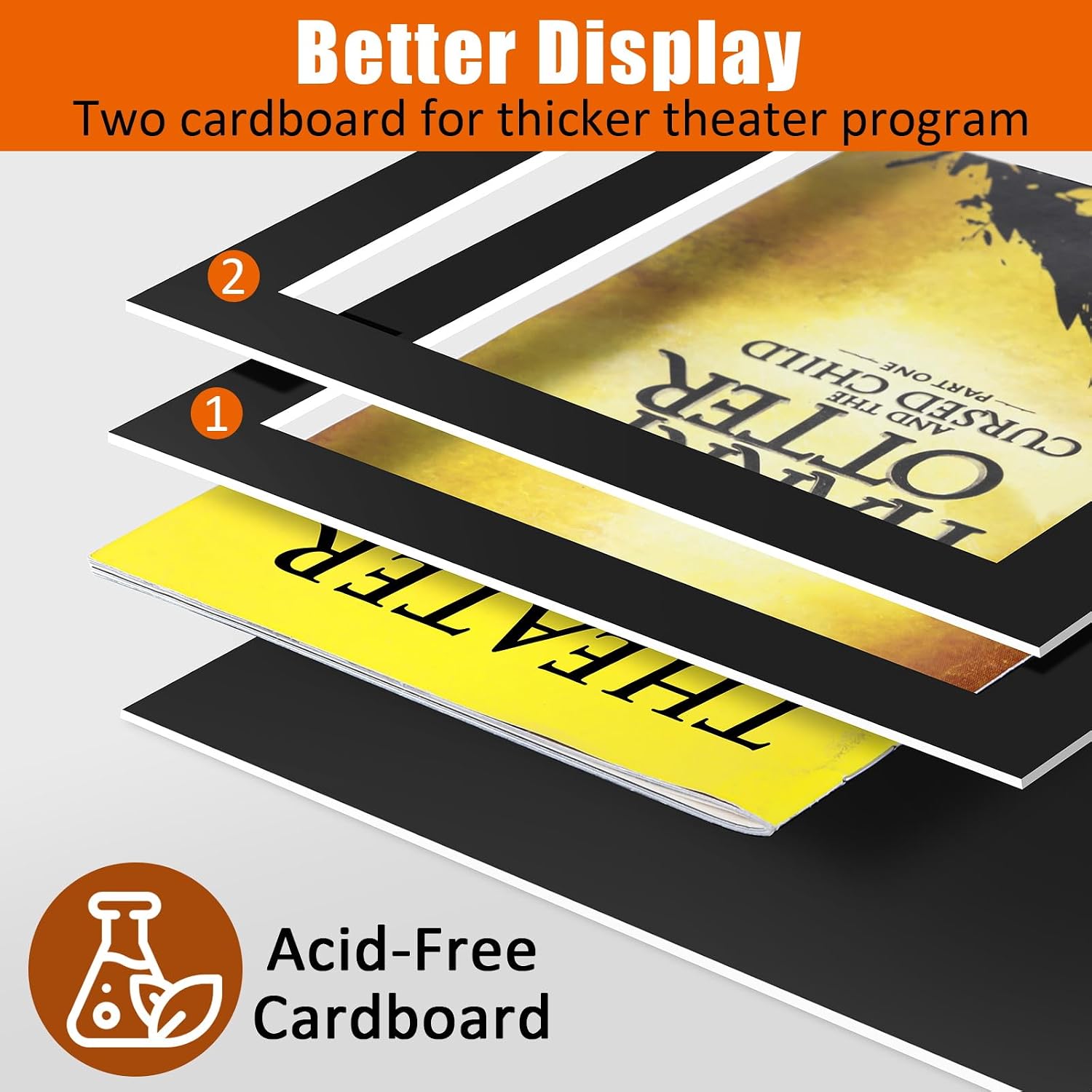 tutata Theater Program Display Frame, Hold 5.5x8.5 Media, Brochure Display Frame, Wall or Tabletop Display, Black