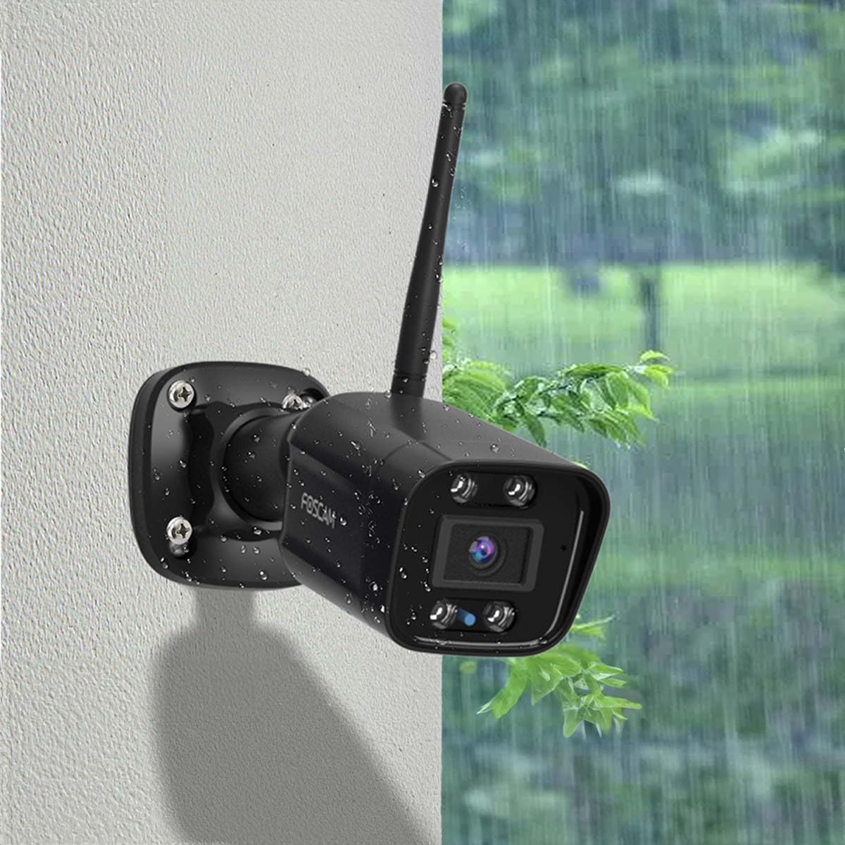 Foscam V8P 4K 8 MP Dual-Band WLAN Überwachungskamera mit integriertem Scheinwerfer und Einer Alarmsirene (schwarz)