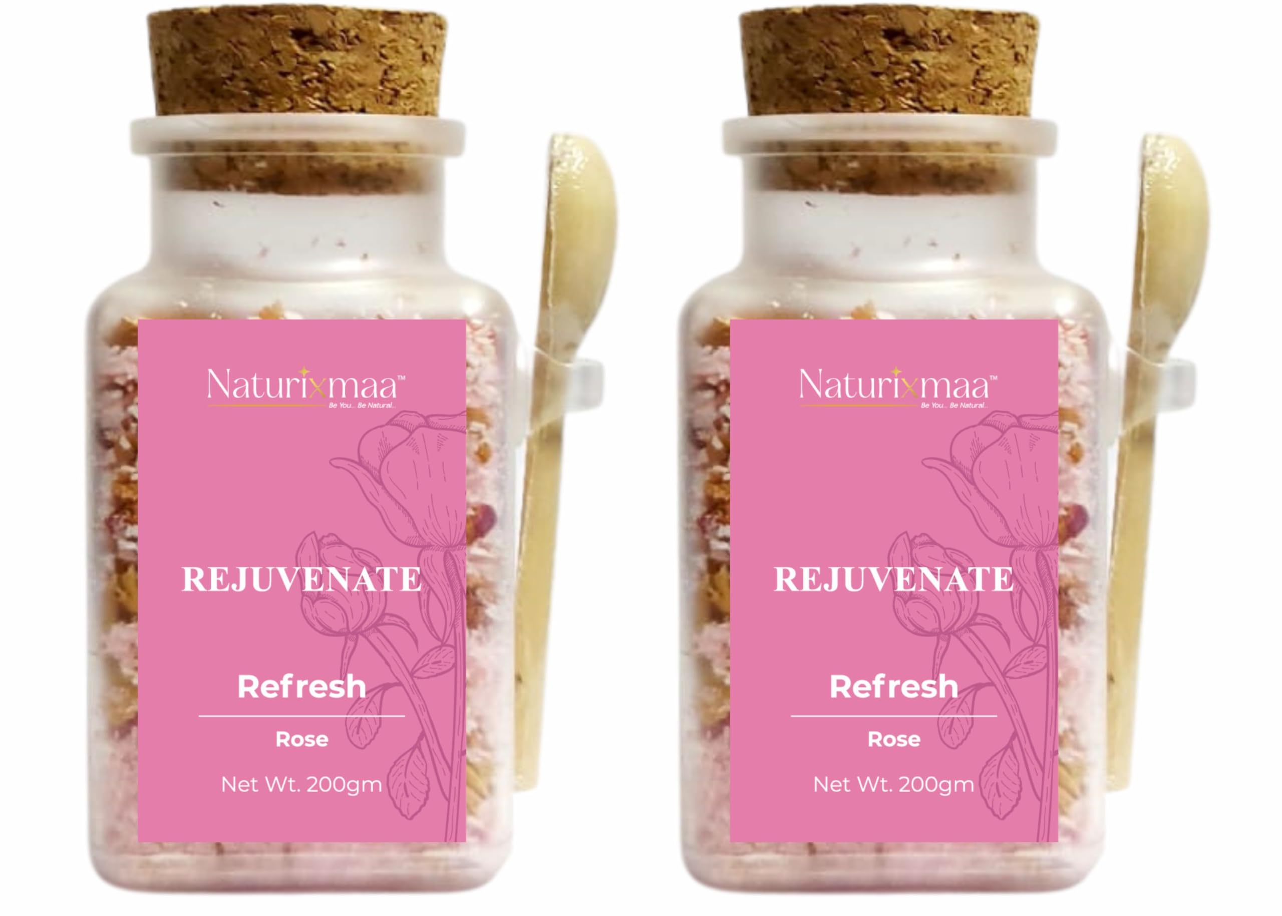 Naturixmaa Rose Bath Salt | Relaxing and Refreshing Bath | Epsom salt | Enriched with Rose Essential Oil and Rose Petals | Mood Enhancing | 200gm | Pack of 2-image-10