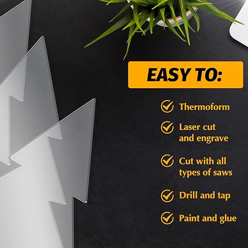 Vista 10 de 6 piezas de lámina acrílica de 0.079 pulgadas (0.079 in) película LED transparente para base de luz LED, pantalla transparente gruesa con película