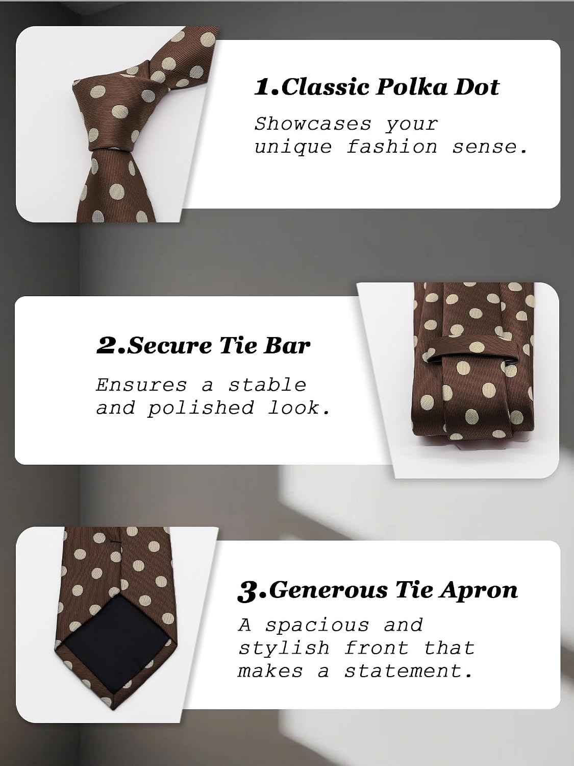 Mantieqingway Polka Dot Tie Sets for Men Pink Tie and Handkerchief with Pocket Square Holder for Wedding Graduation Dinner