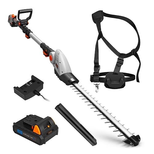 VonHaus Taille Haie Telescopique avec Batterie 20 V, Taille Haie