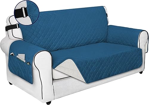 Miniatura 47 de PureFit Funda de Sofá Reversible Resistente al Agua para Sofá de Dos Plazas, Funda de Muebles Lavable a Máquina con Espuma Antideslizante y Correa