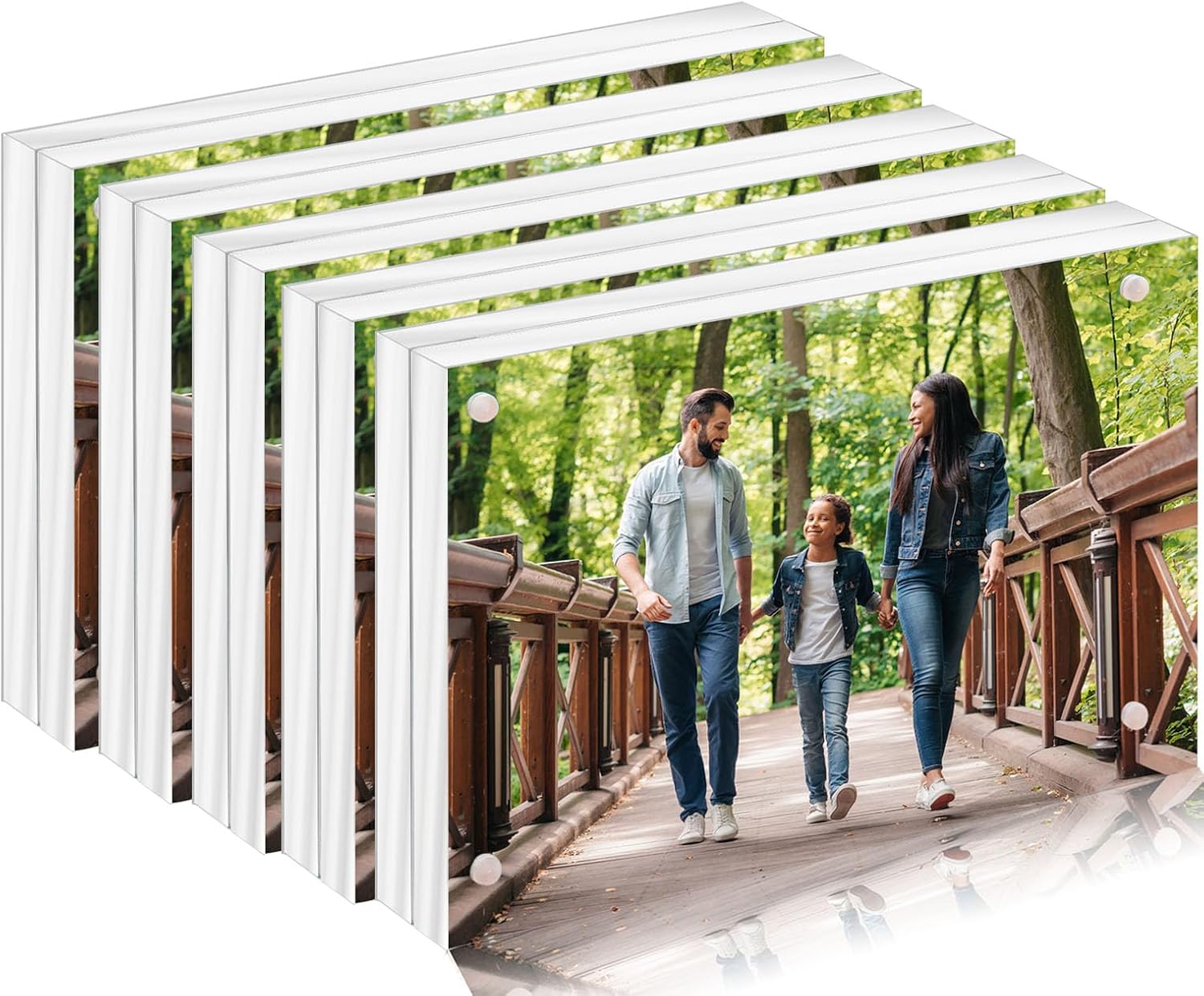 Magnetic Acrylic Picture Frames 4x6 5PACK,Clear Frameless Acrylic Photo ...