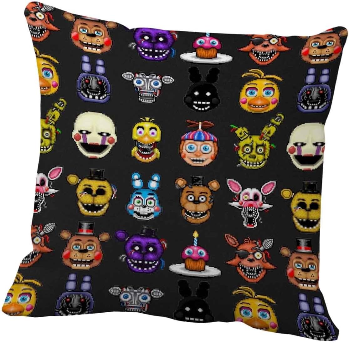 Five nights at freddy s pixel art multiple characters Cushion Pillow Case 16"x16"