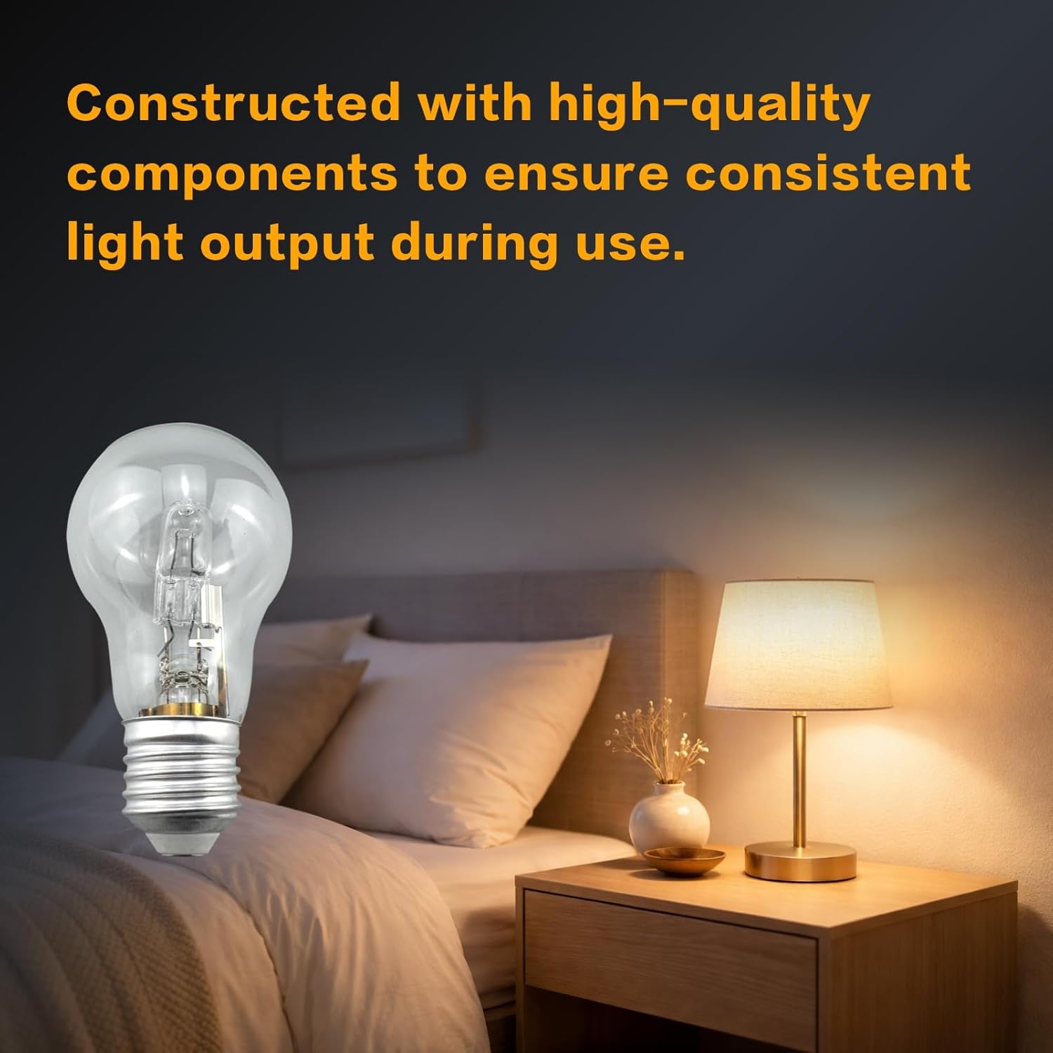 4Pcs A55 E27 Halogen Lamp 96 * 55mm 2700K Halogen Bulb Replacement E27 Screw Base for Incandescent Lamp
