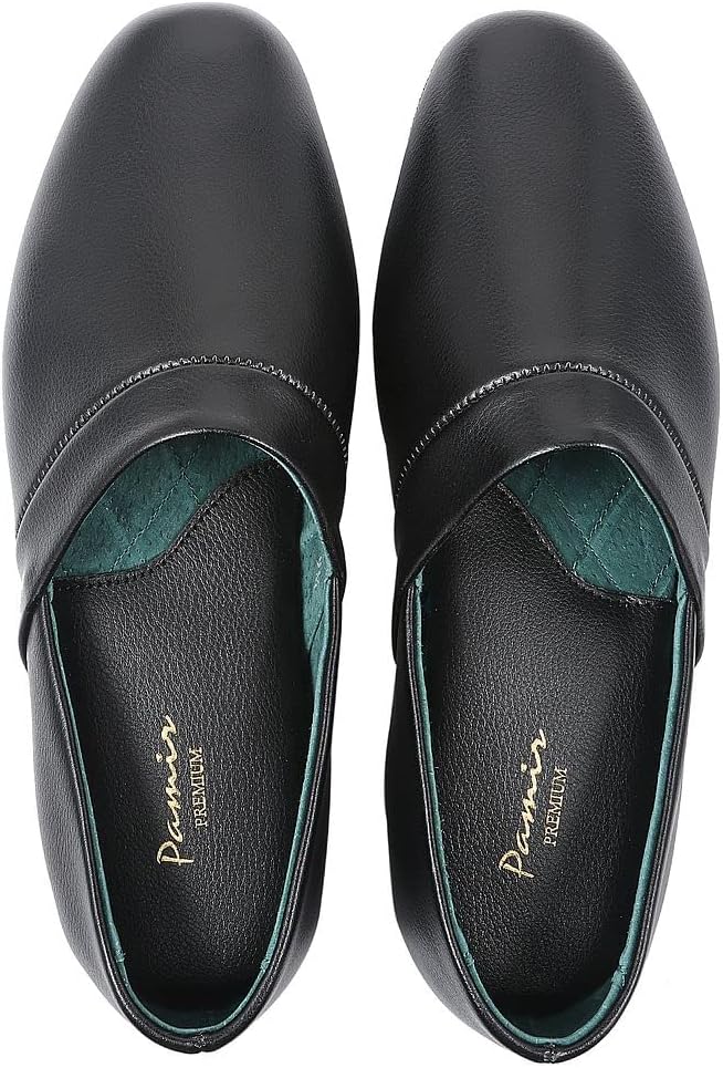 PAMIR Men's Genuine Leather Opera Slippers with Memory Foam Insole and Leather Outsole - Image 3