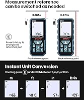 Vista 7 de DTAPE - Medidor de distancia láser digital de 165 pies, herramienta de medición láser de alta precisión mejorada, cinta métrica electrónica