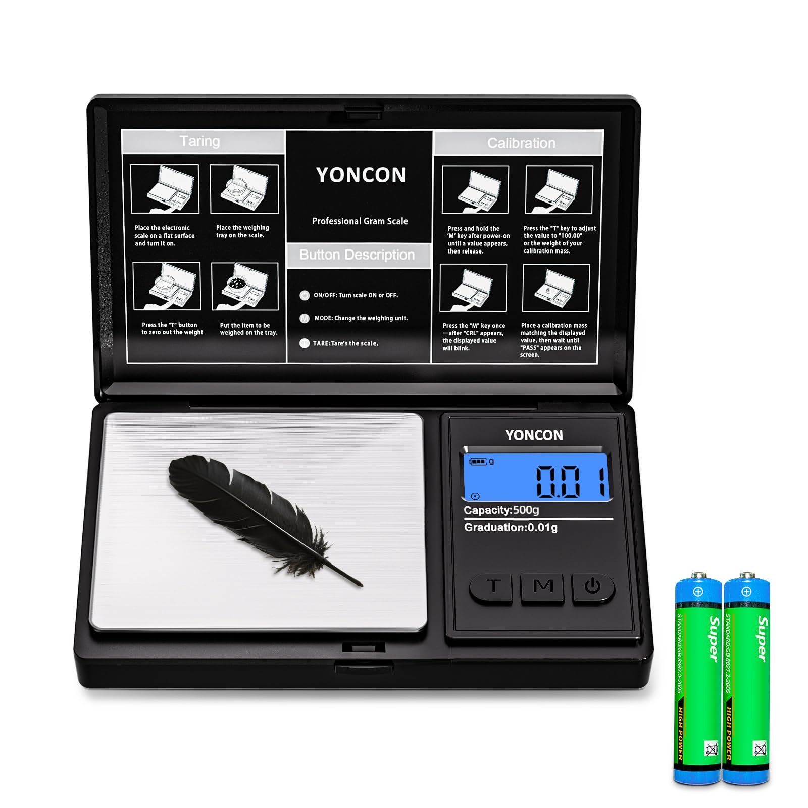 Photo 1 of Gram Scale- 500g Ultra-Precise Digital Scale .01 Gram Accuracy for Jewelry, Diamonds, Gold & Silver, Portable Pocket Scale with LCD Display, Tare Function - Perfect for Jewelers & Collectors