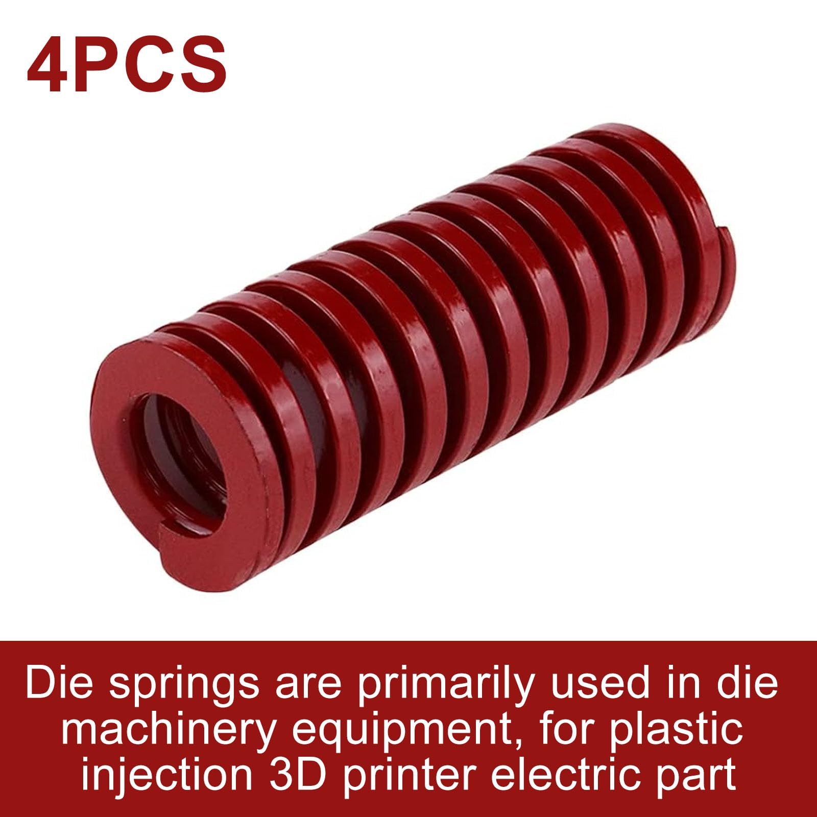 Sydien Sourcingmap - Set di 4 molle di compressione a molla in acciaio, 30 mm, OD 80 mm, lunghezza libera, sezione tubolare in acciaio, media Heavy Duty Compressione, 38% massimo, colore: rosso