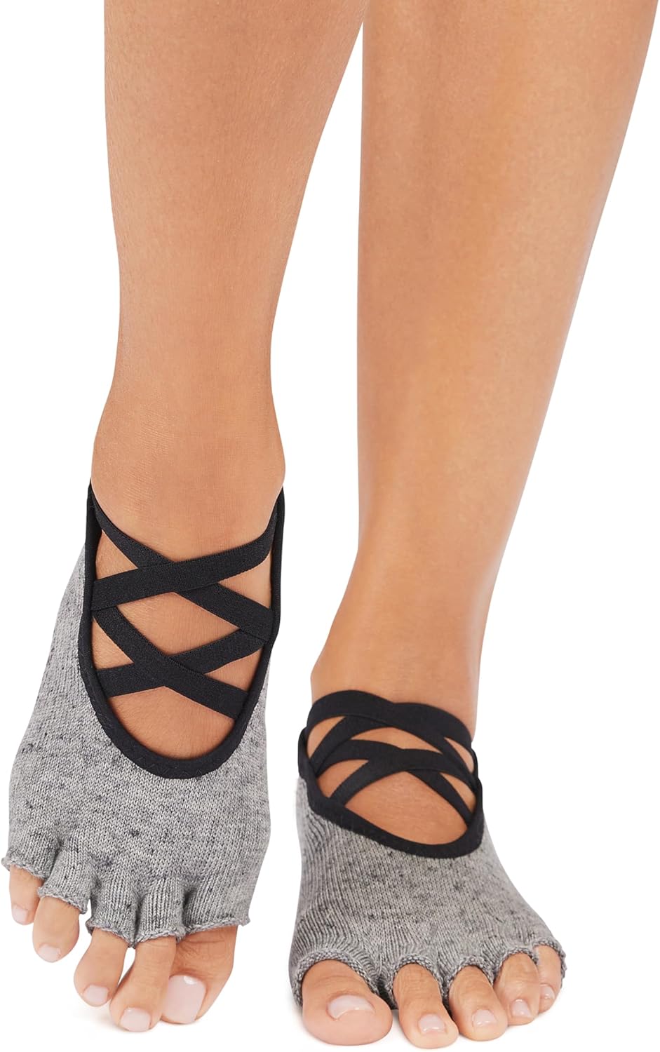 toesox Elle Half Toe Grip Socks – Non-Slip Grip Sole for Yoga, Pilates, Gym - Non Skid Open Toe Socks for Women - Image 3