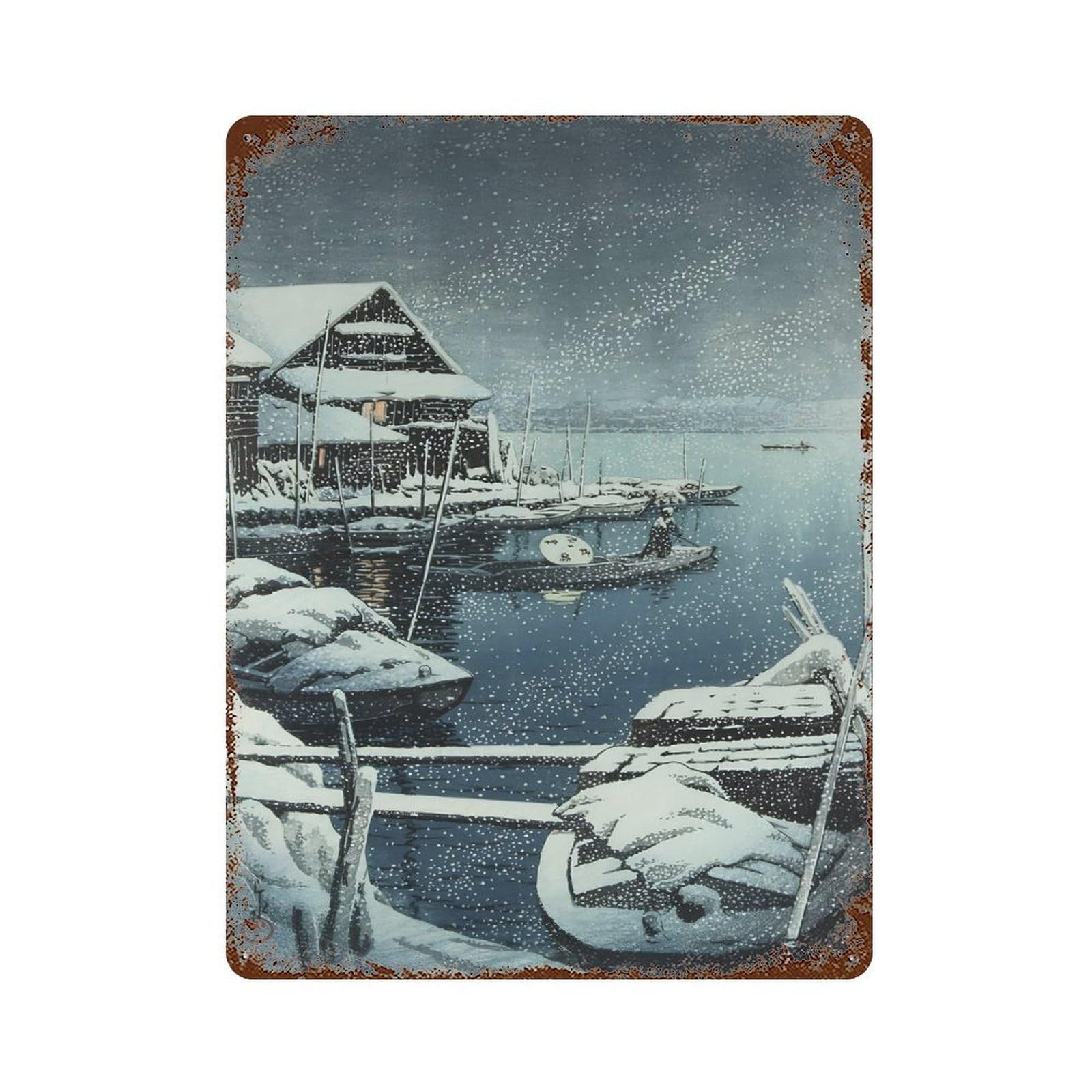 xiaoxiaoshen Hasui Kawase (4) Wall Decor Art Metal Tin Poster Modern Home Decor Art Home Bar Shop Decorations Vintage Sign 40x30cm
