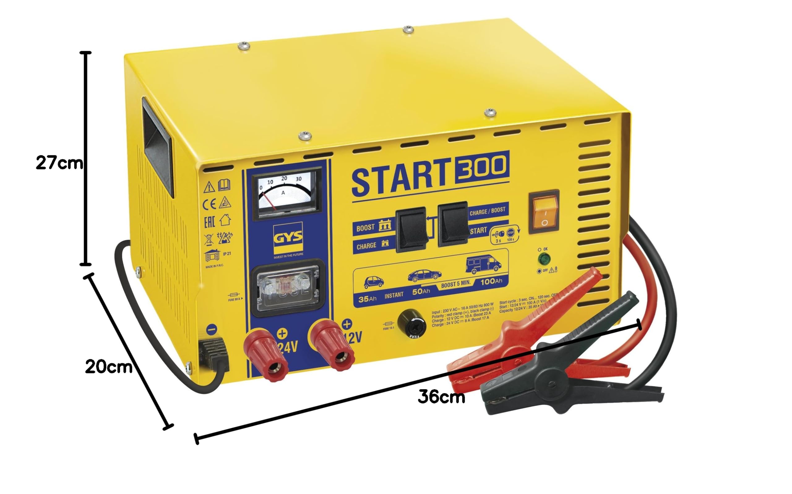 Abratools - Cargador/arrancador start up300 230v-12/24v