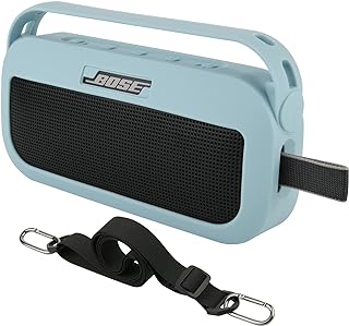 TXesign Capa de silicone para alto-falante Bluetooth portátil Bose SoundLink Flex, bolsa protetora de viagem com alça plugue antipoeira para Bose SoundLink Flex (azul pedra)