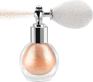 MAEPEOR Body Glitter Spray 4 Colors Shimmer Sparkle Highlighter Powder Glitter High Gloss Powder Spray for Face Body Hair Cosmetic (T02 Champagne)