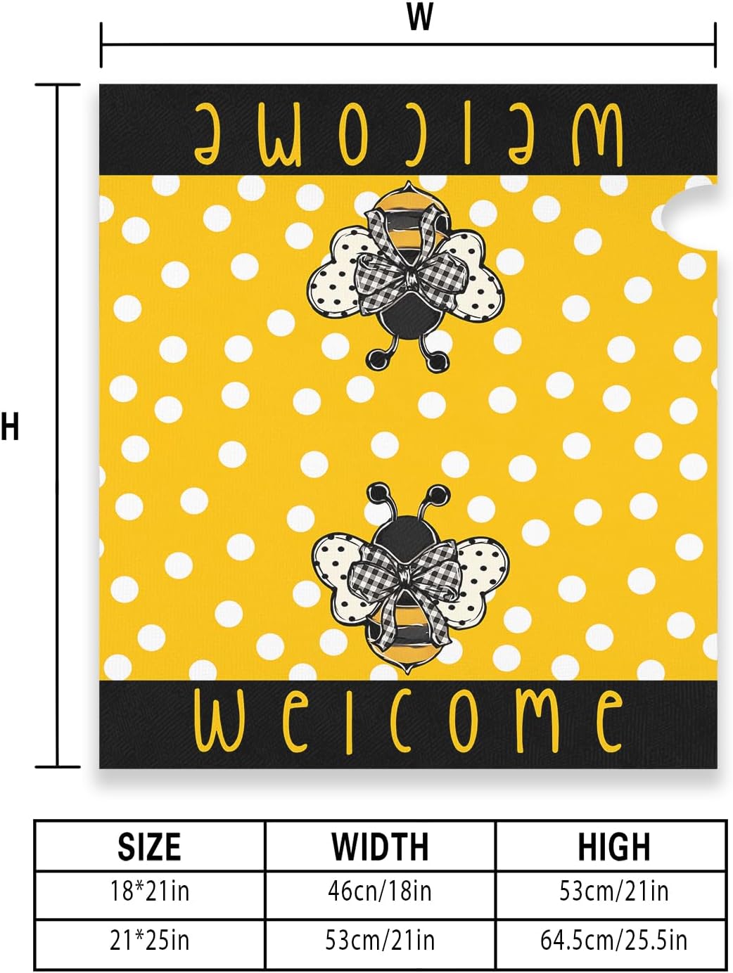 Spring Summer Mailbox Cover 25.5x21 Inch, Bee Yellow Post Letter Box Covers, Seasonal Magnetic Waterproof Mail Wraps for Outdoor Yard Garden Oversized Mailbox Decor