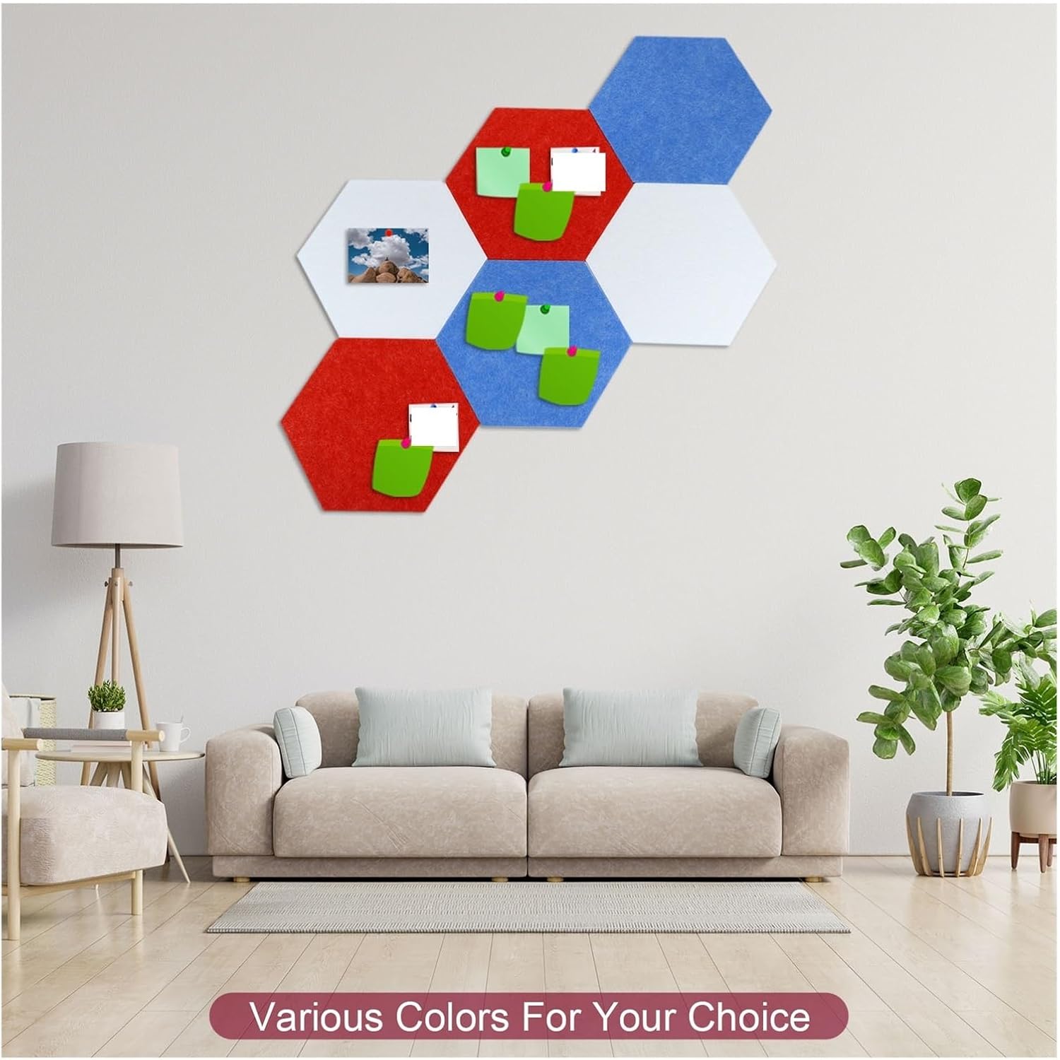 12 Pcs Felt Pin Board for Photo Display Self-Adhesive Decorative Notice for Wall for Wall(Red)
