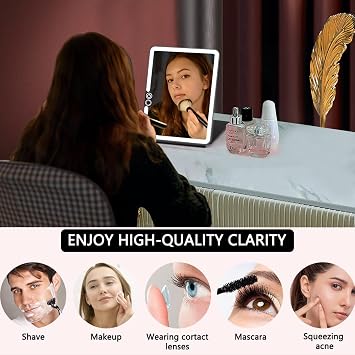 WEILY Portable Travel Mirror ,Foldable Makeup Mirror with 72 LED Lights