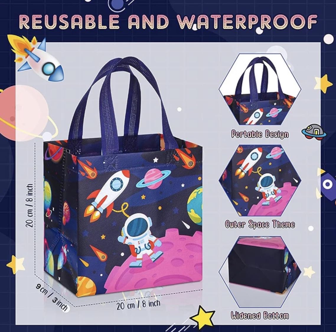 Le Delite Space Astronaut Theme Stationery Gift Set - 7-Piece Combo with Diary, Pencil Box, Eraser, Pen, Pencil,Astronaut Display sipper Water Bottle & Gift Bag for Kids (Multicolor Combo) 4