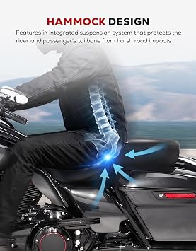 XFMT Hammock Motorcycle Seat Fit For Harley Touring 2009-2023