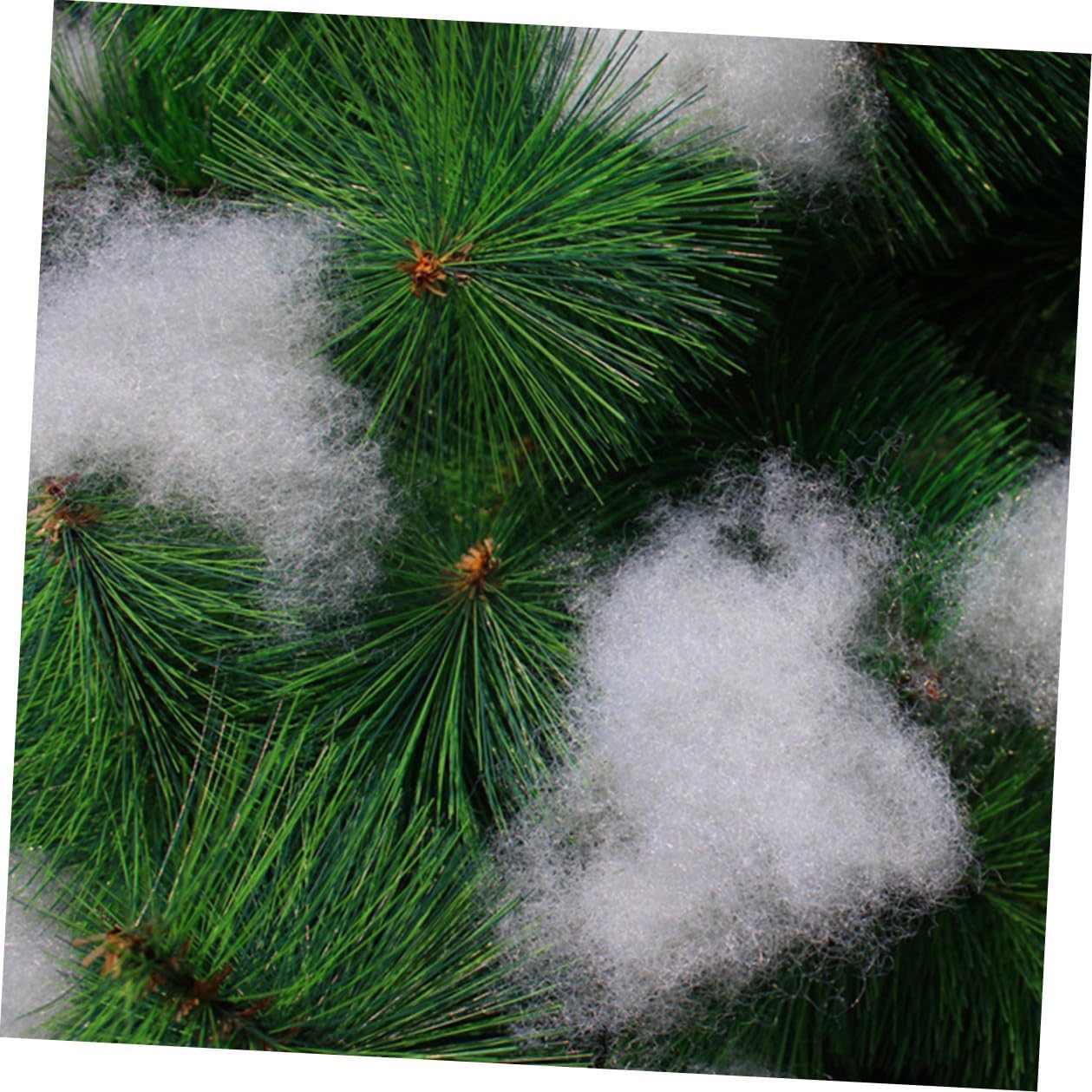 LABRIMP Artificial Snow Decorative Cotton 2pcs Christmas Fake Snow for Holiday Party Supplies and Home Seasonal Décor Soft Fluffy Cotton for Indoor Scene Setup