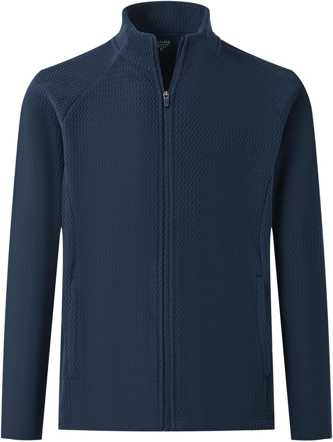 M MAELREG Winter Fleece Jackets for Men Lightweight Stand Collar Fashion Wave Texture Warm Full Zip Mens Coat with Pockets