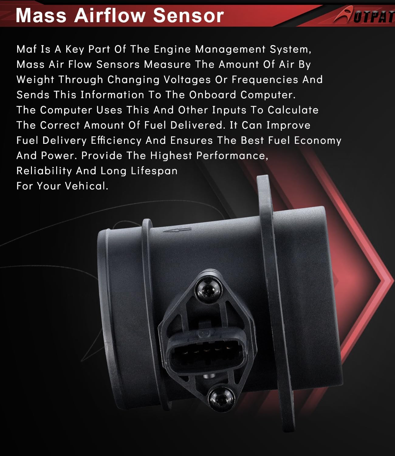 Mass Air Flow Sensor Meter [5-Pins] Compatible for:-Volvo C30 C70 S40 S60 S80 V50 V70 XC70 XC90, 2.3L 2.4L 2.5L Replace OE# 55353127, 0280218121, 55350433, 0280218052