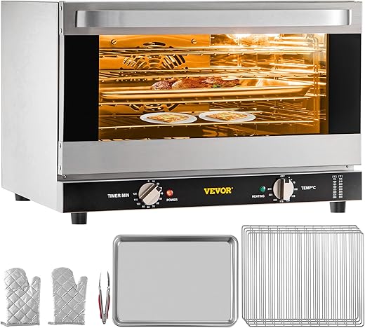 VEVOR Mini forno, 47 l, 1600 W, mini forno da tavolo, 4...