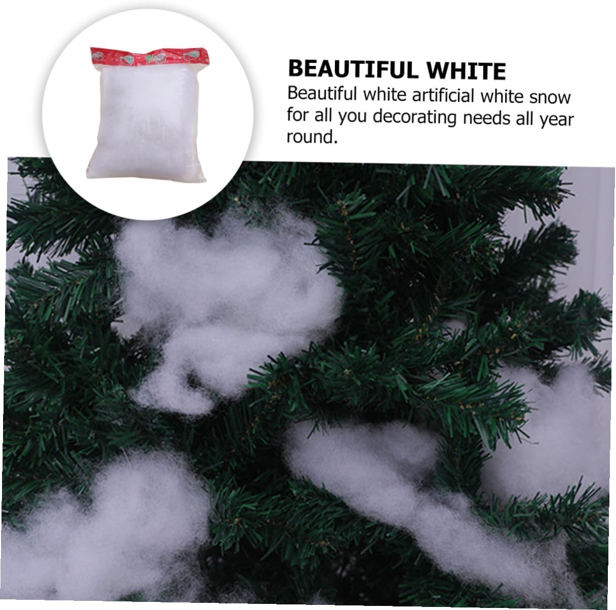 Christmas Snow Props Artificial Decorative Cotton Snow 2pcs for Holiday Party Supplies and Winter Wonderland Décor