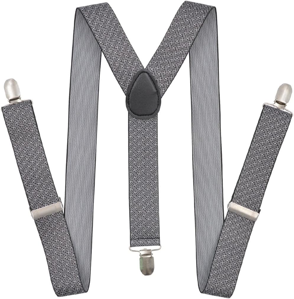 120cm Men's Unisex Clip-on Braces Elastic 3.5cm Wide Larger Suspenders Y-back Suspender