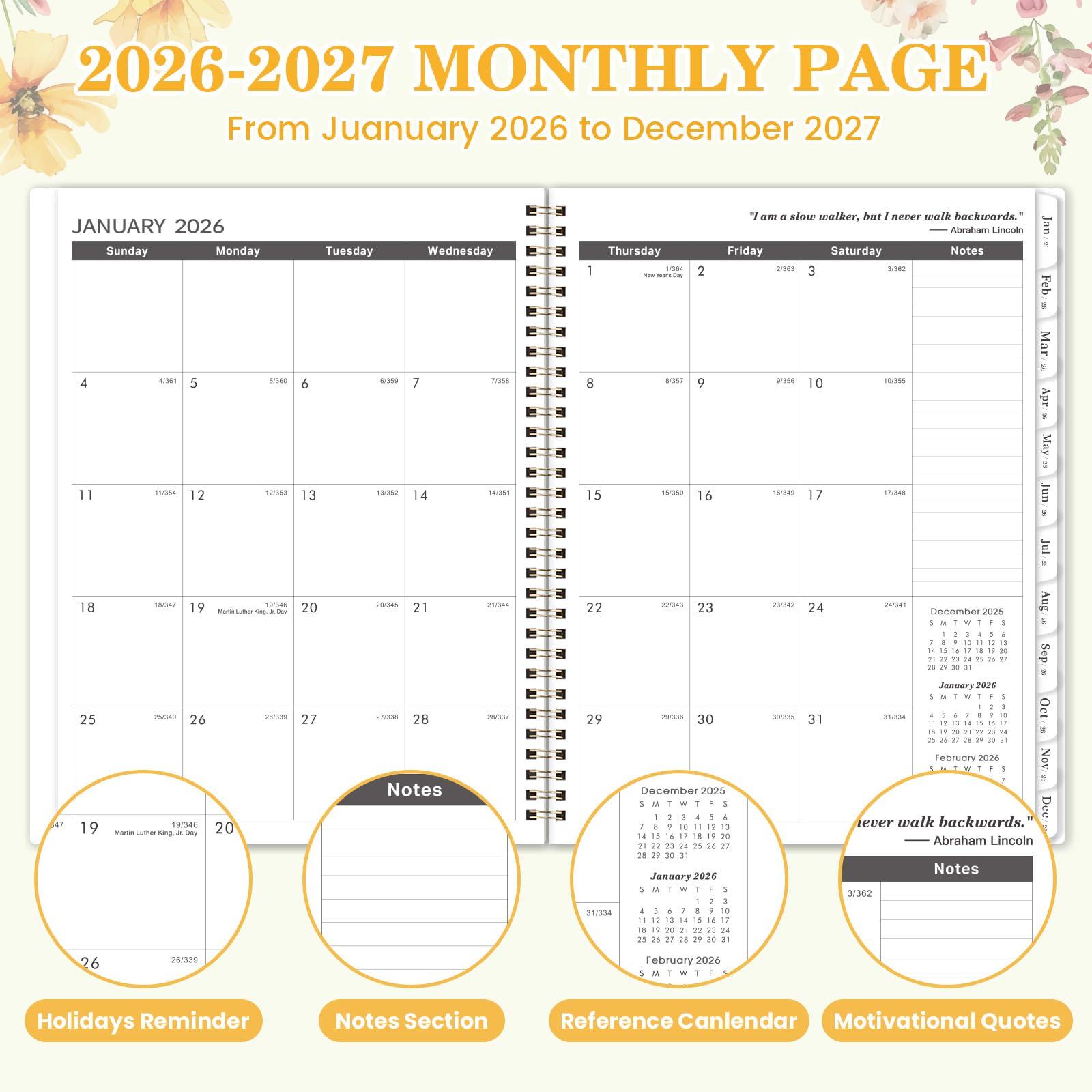 Snapklik.com : 2026-2027 Monthly Planner/Calendar - 2 Year Monthly