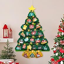 BOLWEO Advent Calendar for Filling, 2025 DIY Christmas Calendar for Hanging with 24 Fabric Bags, Advent Calendar Yourself Filling Bags with Numbers for Home Xmas Countdown Decoration
