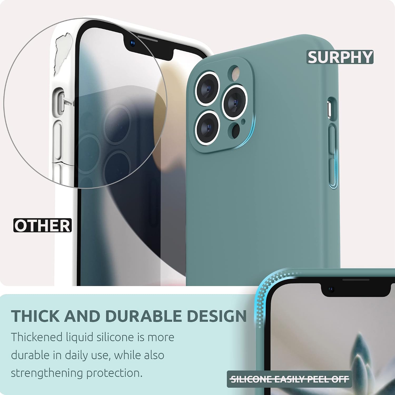 SURPHY Compatible with iPhone 13 Pro Max Case with Screen Protector - Image 4